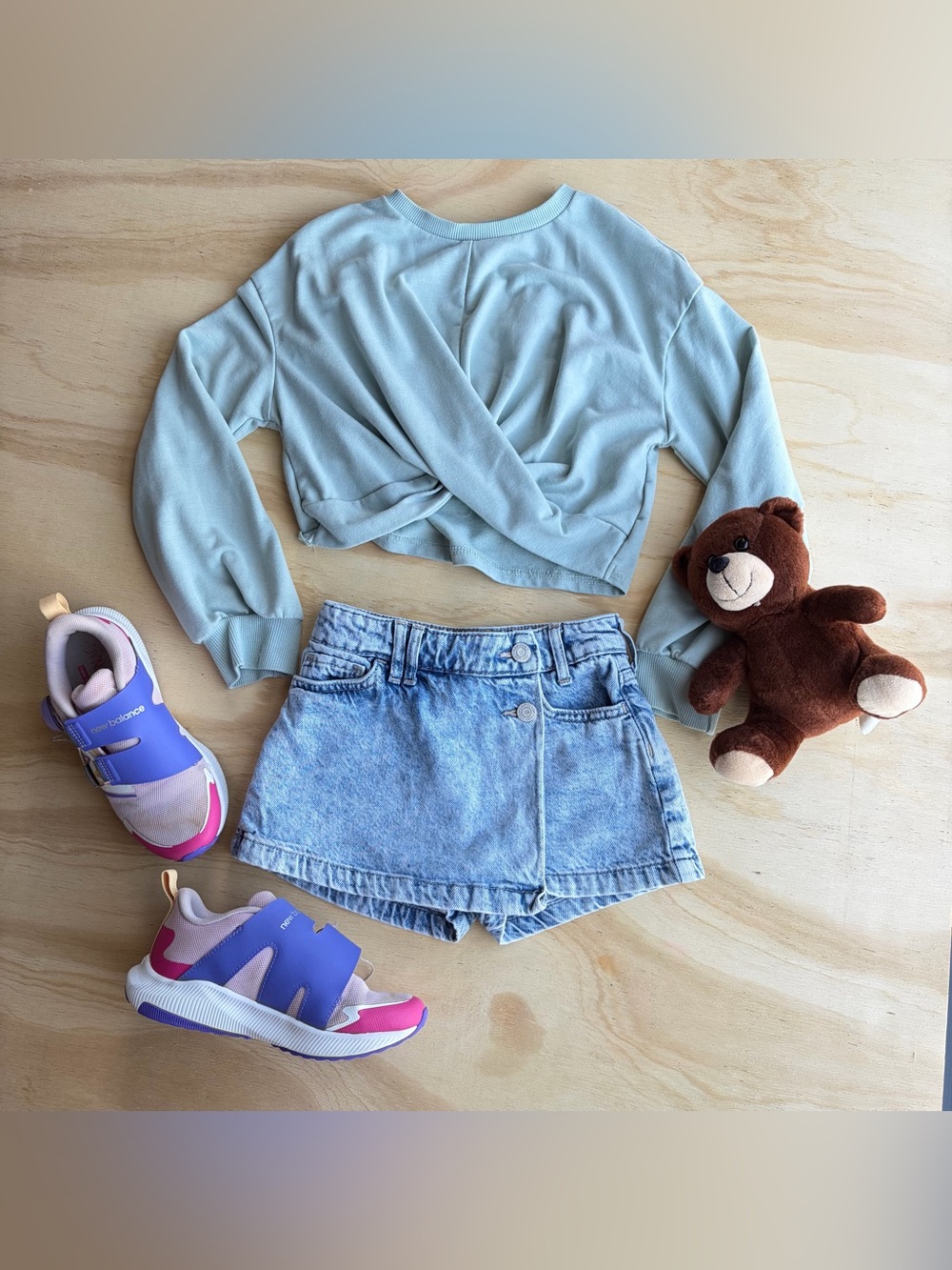 Gap Kids Denim Skort Light Wash Size 6 Asymmetrical Wrap Shorts Skirt